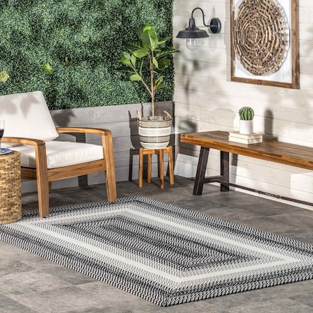 Nuloom Kaila Ombre Bordered Indoor/Outdoor Area Rug 4ft x 6ft HFJB02A-406